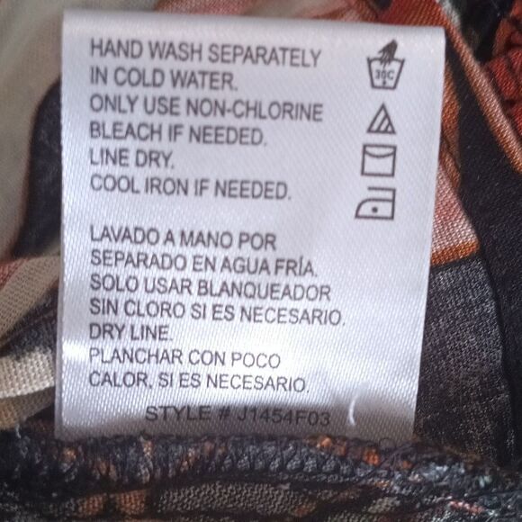 Womens Tropical/ Floral Puff Sleeve Square Neck Smocked Boho Top Sz XS - Picture 8 of 9